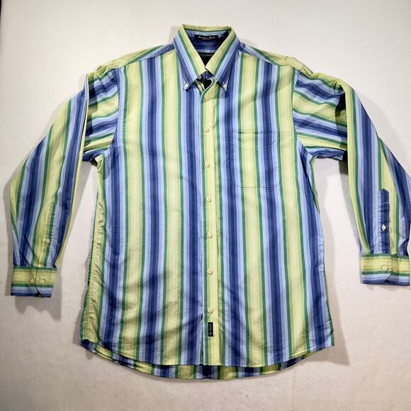 Gant Striped Button Shirt Men Large Dress Fit Providence Poplin Vertical Stripe - Picture 1 of 15